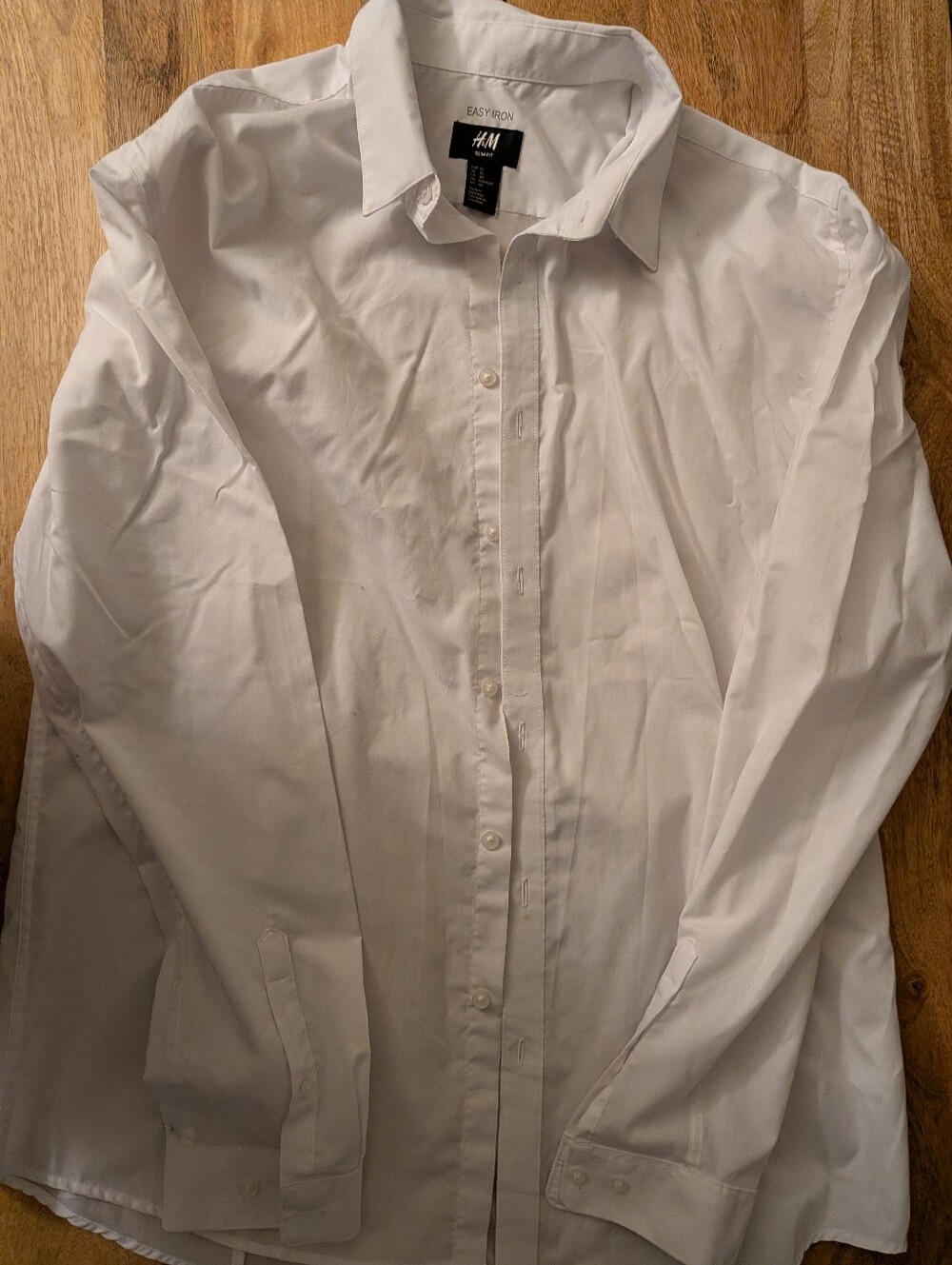 H&M Slim Fit White Easy Iron Dress Shirt